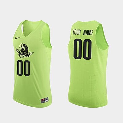Custom Oregon Duck Jersey Name and Number College Basketball Apple Green