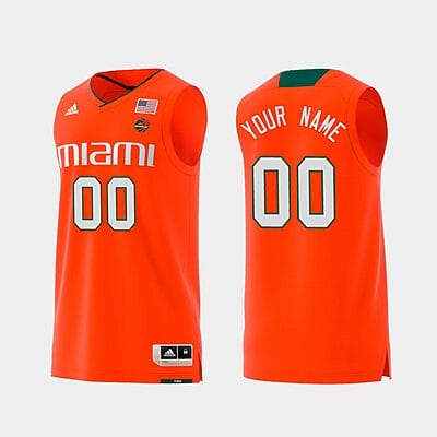 Custom Miami Hurricanes Jersey Name and Number College Basketball Swingman Orange