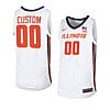 Custom Illinois Fighting Illini Basketball Jersey College Name and Number White Orange