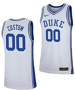 Custom Duke Blue Devils Jersey College Basketball White Replica
