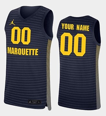 Custom Marquette Golden Eagles Jersey Name and Number College Basketball Navy