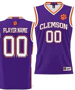 Custom Clemson Tigers Jersey Name and Number College Basketball NIL Pick-A-Player Purple