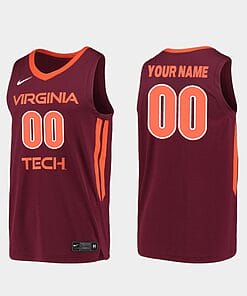 Custom Virginia Tech Hokies Jersey Name and Number College Basketball Maroon