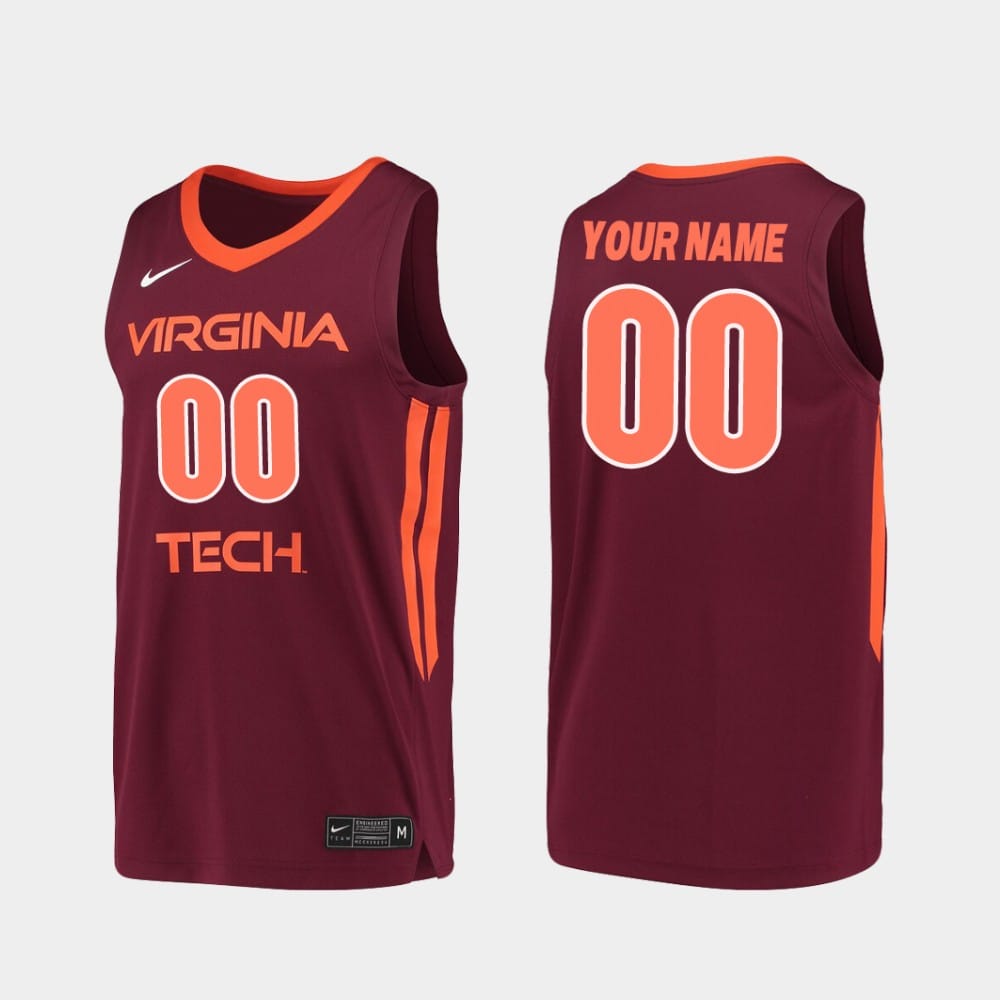 Custom Virginia Tech Hokies Jersey Name and Number College Basketball Maroon