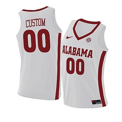 Custom Alabama Jersey Basketball College Name and Number Swingman White