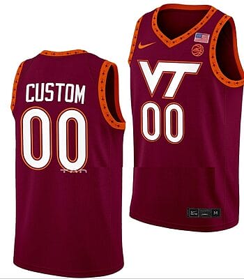 Custom irginia Tech Hokies Jersey Name and Number College Basketball Swingman Maroon