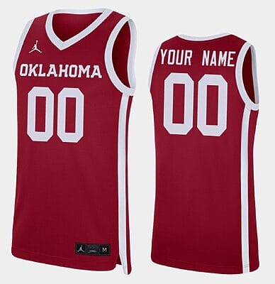 Custom Oklahoma Sooners Jersey Name and Number College Basketball Crimson