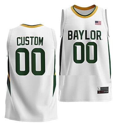 Custom Baylor Bears Jersey Name and Number College Basketball Home White