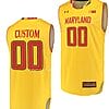 Custom Maryland Terrapins Jersey NCAA College Basketball Gold