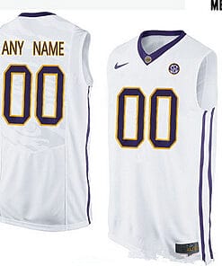 Custom LSU Tigers Jersey College Basketball Name and Number Elite White