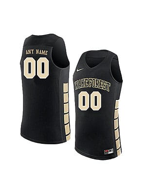 Custom Wake Forest Demon Deacons College Basketball Name and Number Elite Black