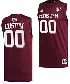 Custom Texas A&M Aggies Jersey Name and Number College Basketball Maroon