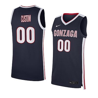 Custom Gonzaga Bulldogs Basketball Jersey College Name and Number Navy