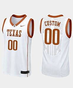 Custom Texas Longhorns Jersey Name and Number College Basketball White