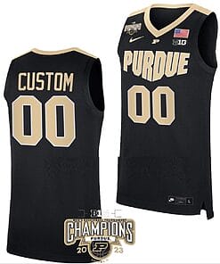 Custom Purdue Boilermakers Jersey College Basketball Champs Logo Black