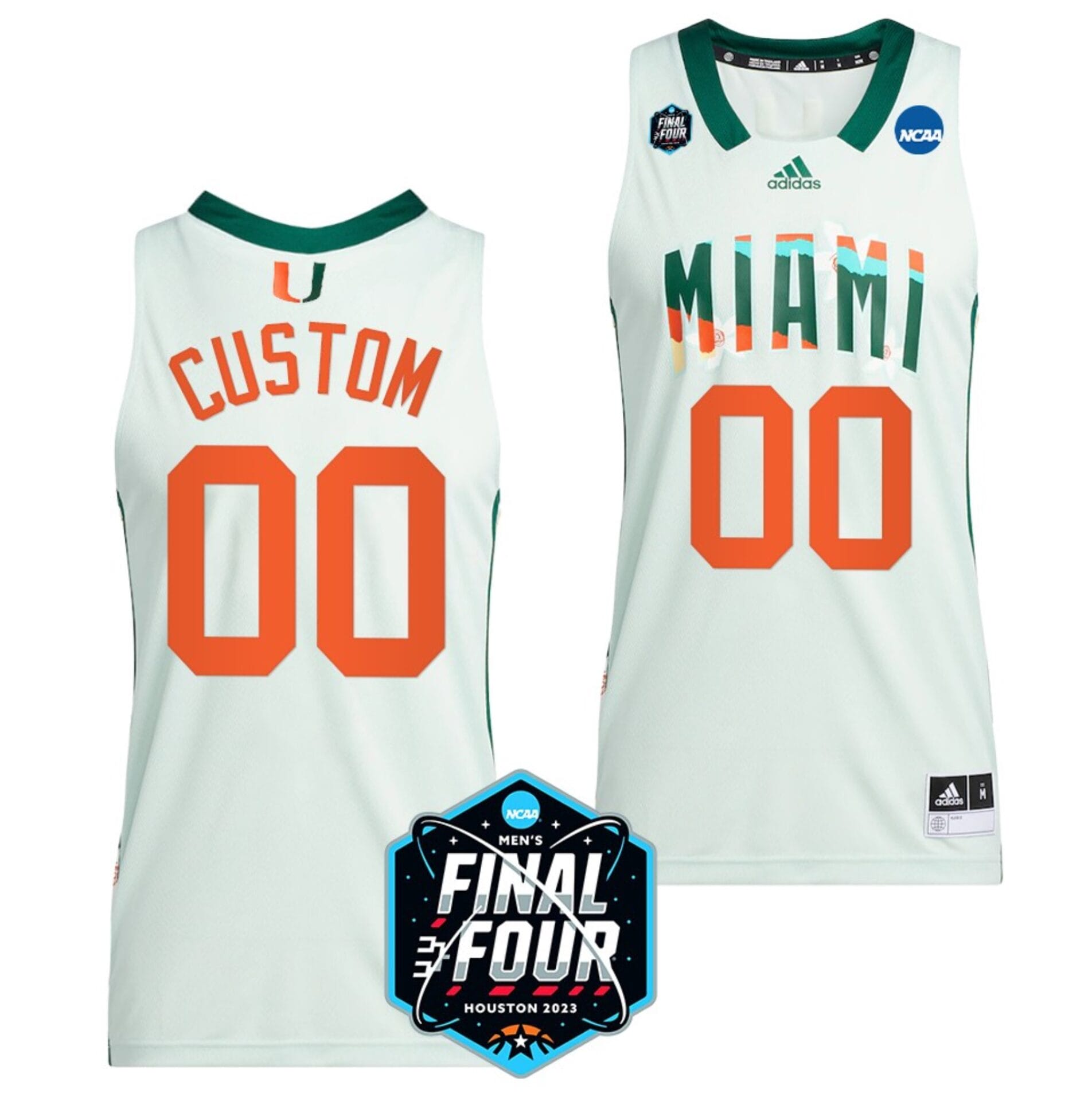 Custom Miami Hurricanes Jersey College Basketball 2023 NCAA Final Four White