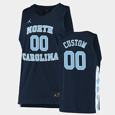 Custom North Carolina Jersey Name and Number Tar Heels College Basketball Navy