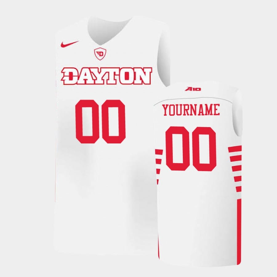 Custom Dayton Flyers Jersey Name and Number College Basketball White