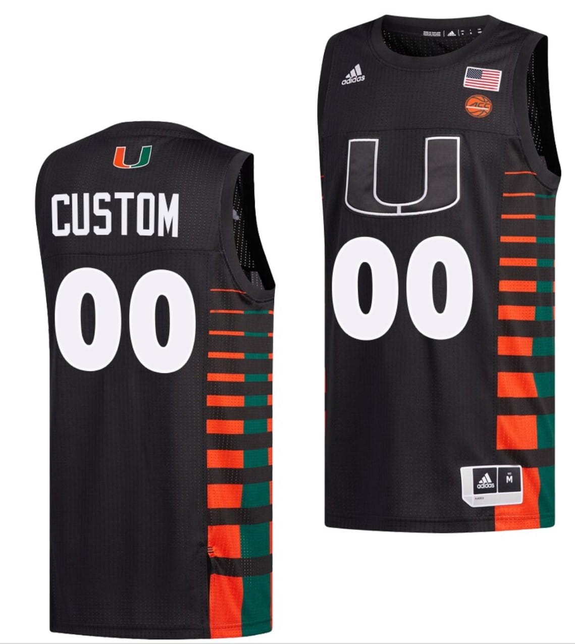 Custom Miami Hurricanes Jersey College Basketball ACC Black