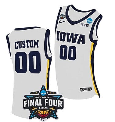 Custom Iowa Hawkeyes Jersey Name and Number College Basketball 2023 NCAA Final Four White