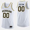 Custom Michigan Wolverines Jersey Name and Number College Basketball White