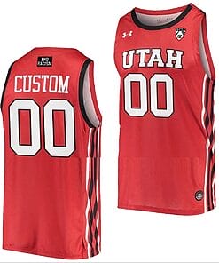 Custom Utah Utes Jersey Name and Number College Basketball Away REd
