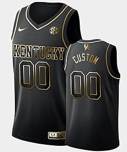 Custom Kentucky Wildcats Jersey Name and Number College Basketball Black Golden