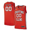 Custom Illinois Fighting Illini Jersey College Basketball Name and Number Elite Orange Retro