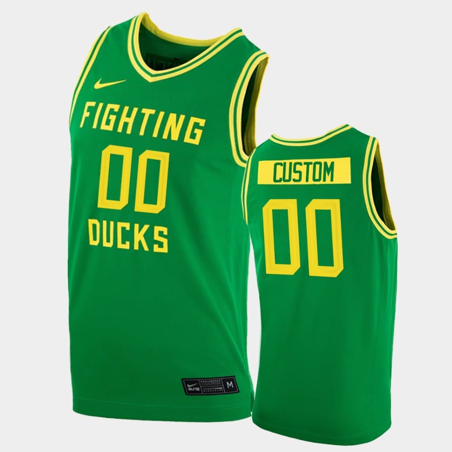 Custom Oregon Duck Jersey Name and Number College Basketball Green