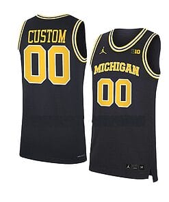 Custom Michigan Wolverines Basketball Jersey College Name and Number Navy BIG Patch