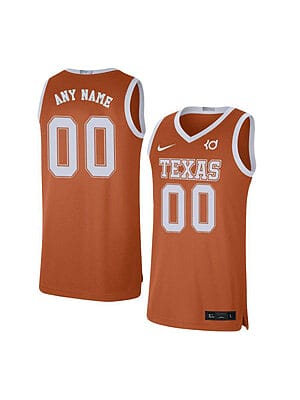 Custom Texas Longhorns Jersey College Basketball Name and Number Elite Orange