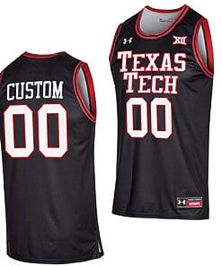 Custom Texas Tech Jersey Red Raiders Name and Number College Basketball Black