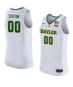 Custom Baylor Bear Basketball Jersey College Name and Number White