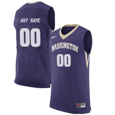 Custom Washington Huskies College Basketball Name and Number Purple Style