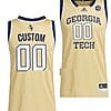 Custom Georgia Tech Yellow Jackets Jersey Name and Number College Basketball Gold Away