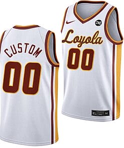 Custom Loyola Chicago Ramblers Jersey Name and Number College Basketball MVC Championship White