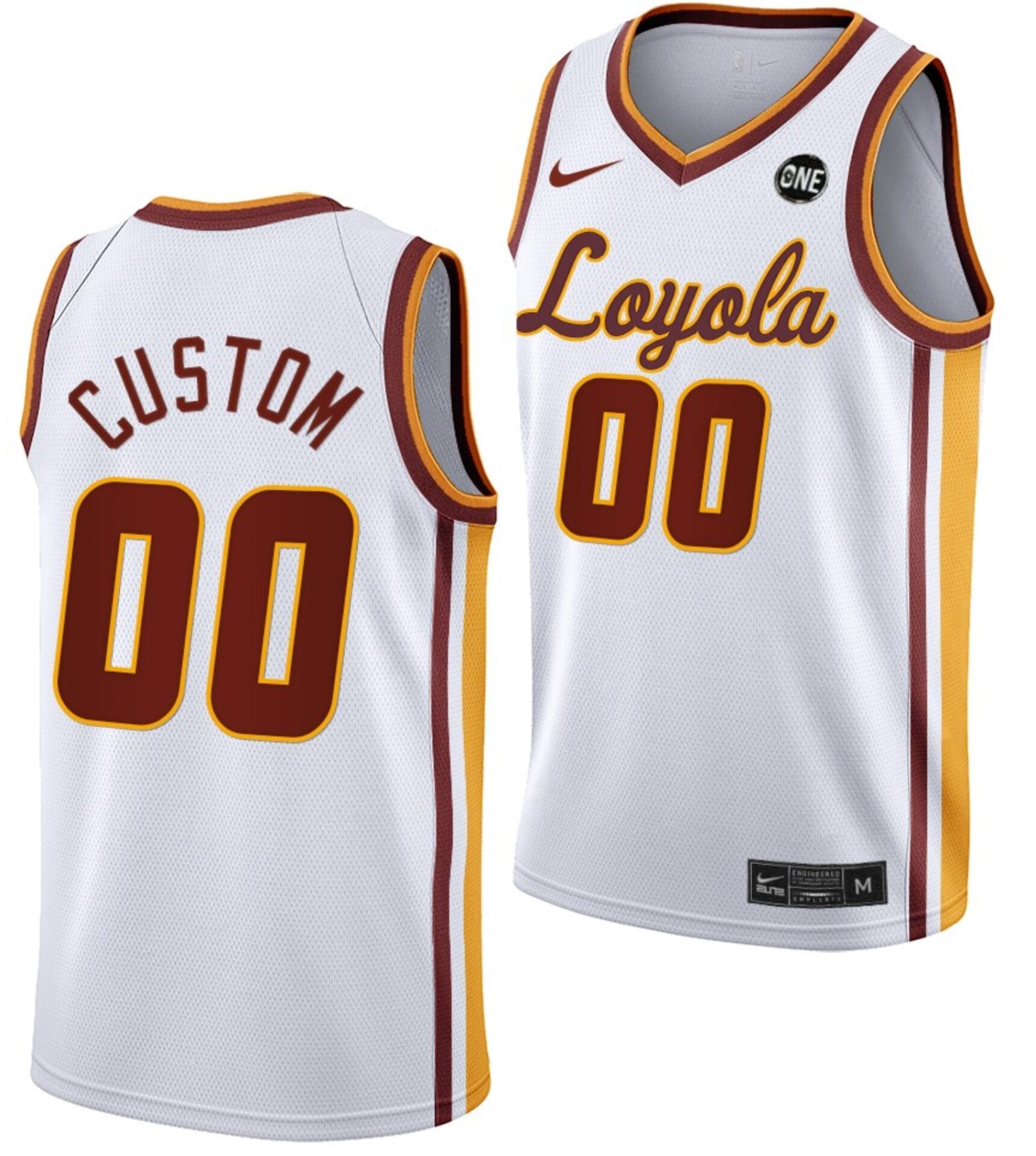 Custom Loyola Chicago Ramblers Jersey Name and Number College Basketball MVC Championship White