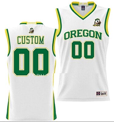 Custom Oregon Ducks Jersey Name and Number College Basketball NIL Pick-A-Player White