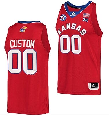 Custom Kansas Jayhawks Jersey College Basketball Red Reverse Retro 2023 Senior Night