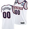 Custom Gonzaga Bulldogs Jersey Name and Number College Basketball 2021 March Madness Final Four White WCC