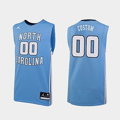 Custom North Carolina Jersey Name and Number Tar Heels College Basketball Blue
