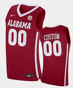 Custom Alabama Jersey Name, Number Crimson Tide College Basketball Red