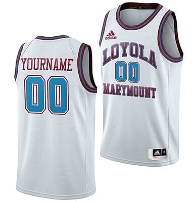 Custom Loyola Marymount Lions Jersey Name and Number College Basketball White
