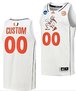 Custom Miami Hurricanes Jersey College Basketball March Madness White