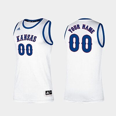 Custom Kansas Jayhawks Jersey Name, Number College Basketball White Classic