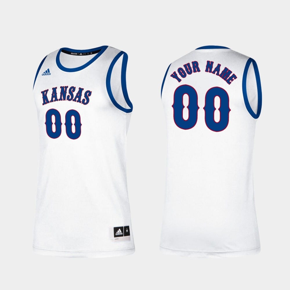 Custom Kansas Jayhawks Jersey Name, Number College Basketball White Classic