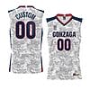 Custom Gonzaga Bulldogs Basketball Jersey College Name and Number Classic White