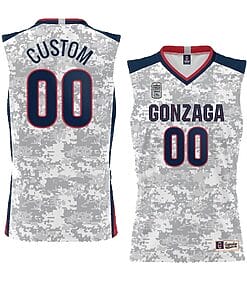 Custom Gonzaga Bulldogs Basketball Jersey College Name and Number Classic White