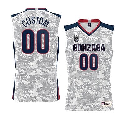 Custom Gonzaga Bulldogs Basketball Jersey College Name and Number Classic White