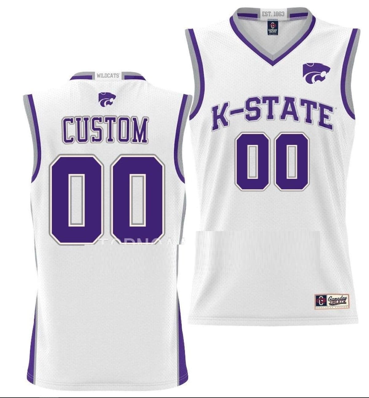 Custom Kansas State Wildcats Basketball Jersey NIL Pick-A-Player White